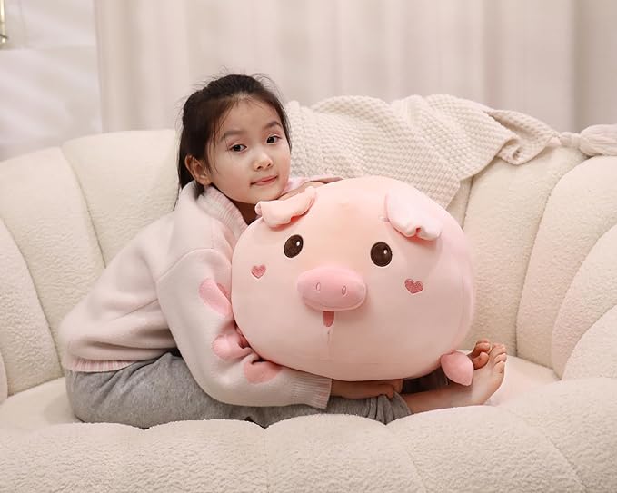20.5 inch Super Soft Pig Plush Pillow, Adorable Stuffed Animal Toy, Chubby Kawaii Pig Plushie for Boys Girls, Cute Room Decor Fat Animals Pillow, Kids Gifts for Birthday,Valentine,Christmas
