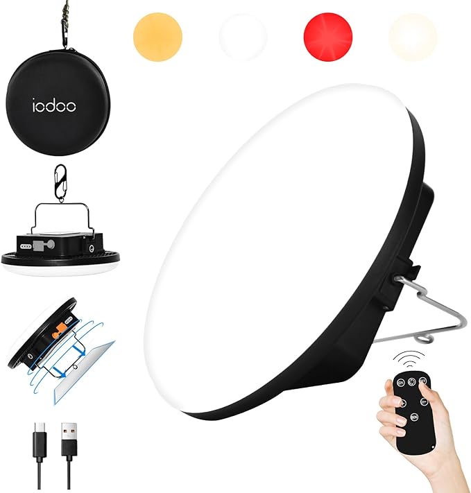 16500mAh 60W Rechargeable Camping Light with Remote 3000LM 2700/4000/6500K LED Camping Lantern Portable IP65 Waterproof Tent Lights Power Failure Emergency Survival Kits for Fathers Day Gift