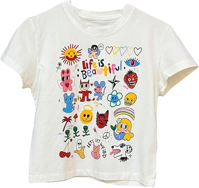 Baby Tees Women Graphic Tops Y2K Grunge Clothes