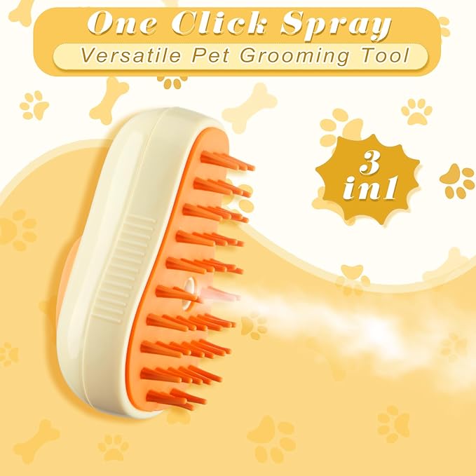 2 Pcs Cat Steam Brush 3 in 1 Water Dog Brush Steamer Cat Brush Cleaning Steamer Grooming Brush Multifunctional Comb with Steam Cat Shedding Brush for Dog Cat Massage Removing Hair, Avocado