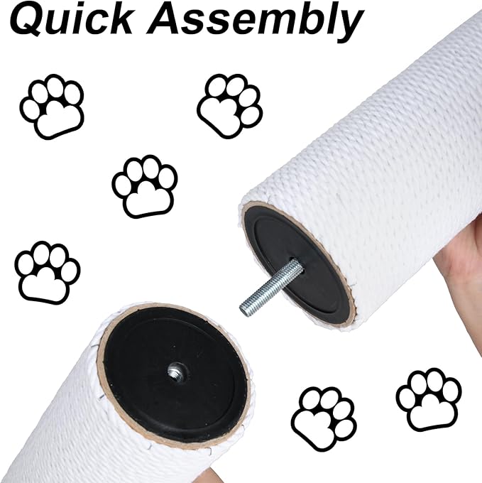 Cat Wall Scratcher, 36.2 Inch Tall Cat Scratching Post for Indoor Cats Adults & Kitten, Durable Sisal Cat Scratch Post with Cat Wall Shelves, 4.1 Inch Large Diameter Sturdy Cat Pole