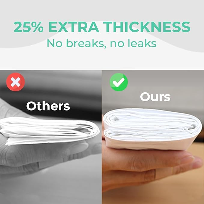 120 Pack Cat Litter Box Liners with Drawstring, Heavy Duty Cat Litter Box Liners Waste Bags Replacement