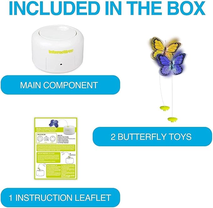 ALL FOR PAWS Interactives Cat Teaser Toy Catnip Toy Flutter Bug Cat Wand Toy Cat Fun Playing Toys Kitten Toys (Shiny Butterfly)