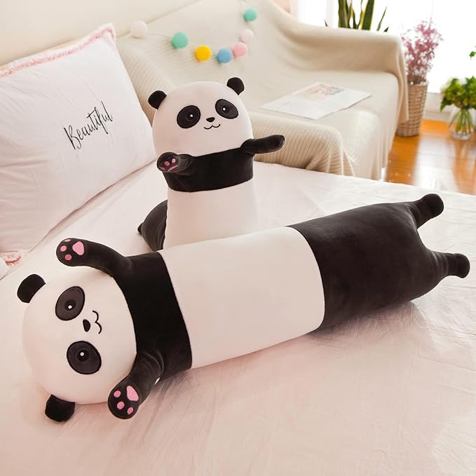 35.4in Plush Panda Soft Toy Pillow - Long Cuddly Stuffed Animal Gift for Kids and Girlfriend (90cm)