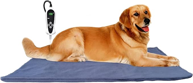 Pet Heating Pad for Dog Heating Pad for Cat Electric Mat Heated Pet Bed Mat Pet Heating Pad with Timer and Soft Washable Cover (X-Large:32" x 20")