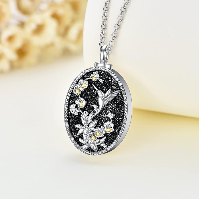 Animal Crystal Urn Necklace For Ashes Sterling Silver Butterfly Dragonfly Bee Phoenix Peacock Hummingbird Fox Angel Wing Pentagram Pentacle Cremation Necklace Heart Teardrop Urn Holder Necklaces For Women Memorial Jewelry