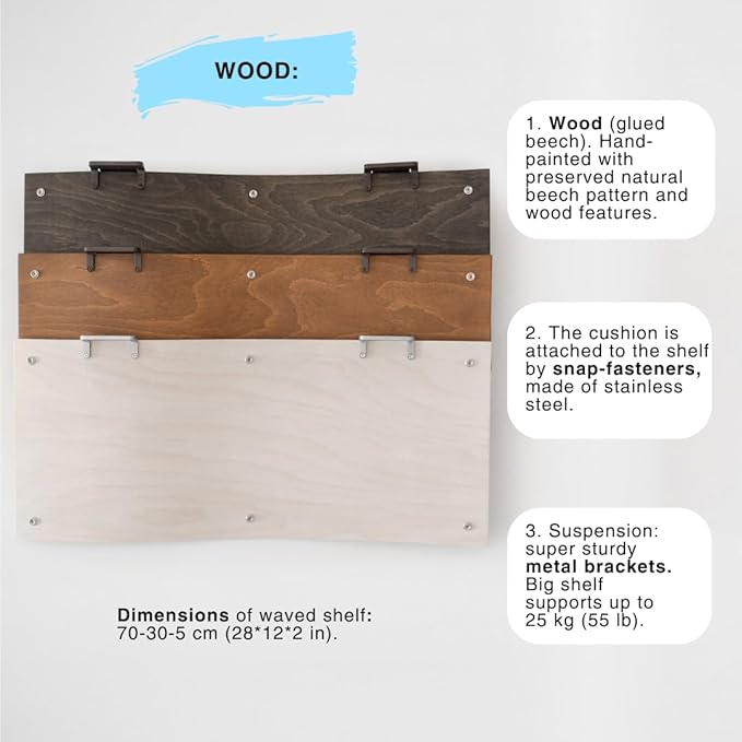 Cat Wall Furniture, Cat Steps for Wall, Cat Wall Mounted Bed, Cat House, Cat Shelves, Cat Bed, Cat Condo, Floating Cat Wall Shelf, Waved Shelf for Cat, Cat Set Grey Waved Shelf+Step