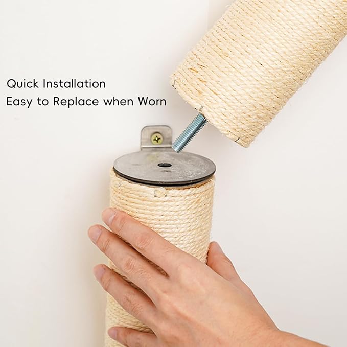 40" Wall Mounted Cat Scratcher, Sisal Scratching Post