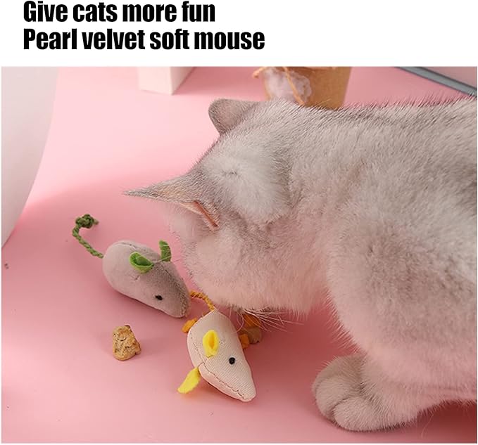 3Pcs Cat Toy, Simulation Cat Plush Toy Cat Catching Toy Dental Cat Nip Chirping Toy Cat Chew Exercise Toy for Indoor Cats and Kittens