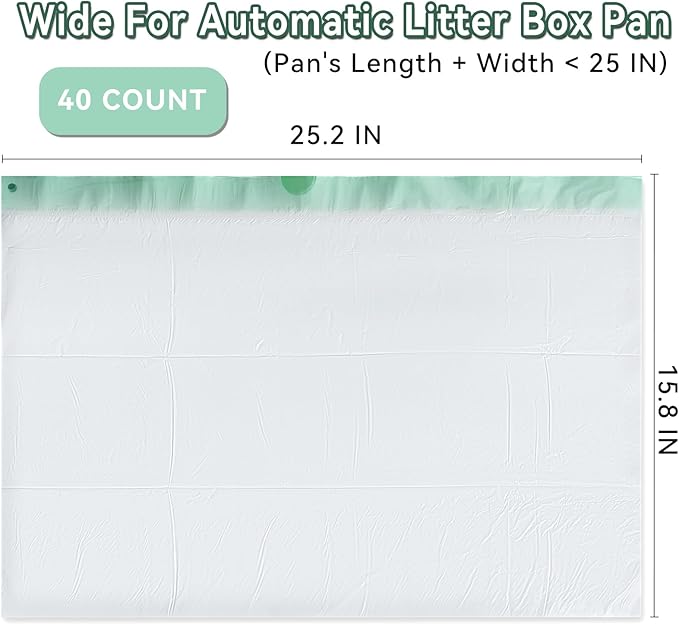 40 Count Cat Litter Box Liners for Automatic Cat Litter Box and Litter-Robot 4/3, Heavy-Duty, Extra Thick