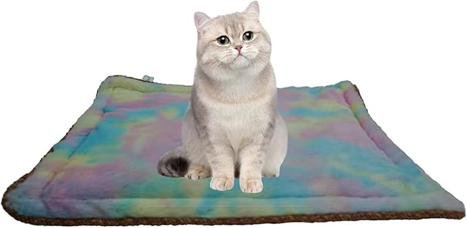 Self Warming Cat Bed, Super Soft Thermal Dog Crate Bed Mat for Sleeping, Washable Anti-Slip Self Heating Pet Kennel Pad for Small Medium Cats Dogs Indoor Outdoor (Color, XXL)