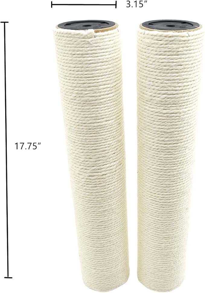 SHENGOCASE Cat Tree Replacement Post 17.7" L,Ø 3.15" Pole with M8 Bolt, Cat Tower Relacement Post, DIY Cat Scratching Post Replacement Part Pole