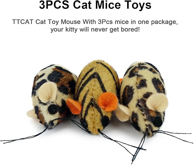 3PCS Cat Toys Mice with Catnip Matatabi Silvervine Powder,Interactive Catch Play Mouse Toy for Indoor Cats,Kittens