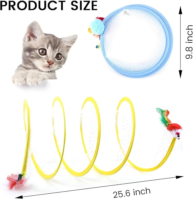 2 Pcs Folded Cat Tunnel Toy, Indoor Cat Activity Structure, Portable and Foldable, Promoting Happiness and Comfort for Your Beloved Feline Companion