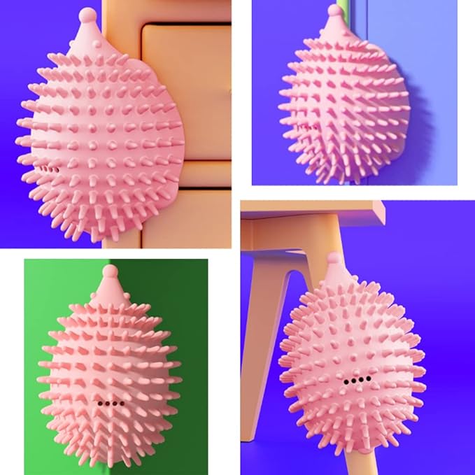 4.5in Cat Grooming Wall Mount - Corner Face Scratcher and Massage Comb for Cat and Dog (Pink)