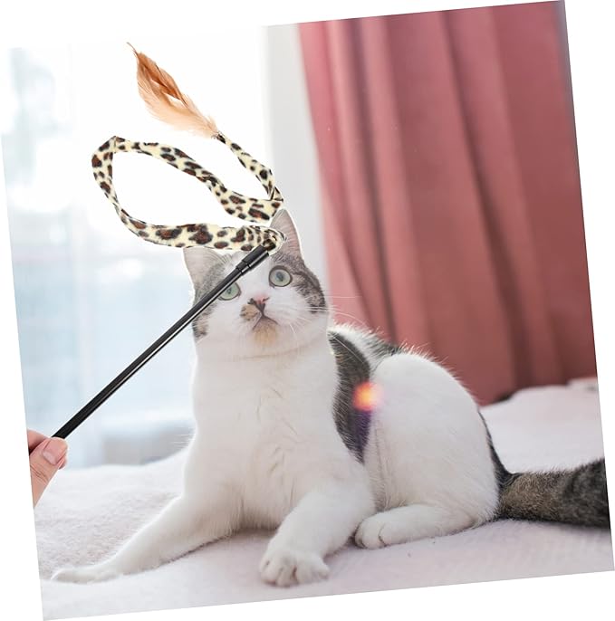 balacoo 9 Pcs Cat Teaser Leopard Cat Wand Indoor Cat Toys Cat Teasing Wand Small Cat Toys Funny Cat Toy Cat Teething Toy Dog Portable Cat Toy Cat Plaything Cat Toy Wand Pet Kitten Cloth