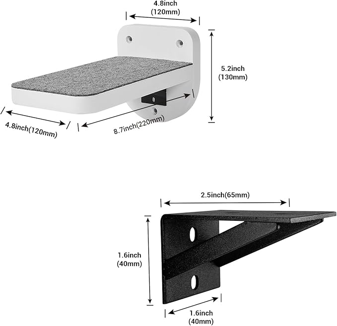 Set of 3 Natural Wood Cat Steps for Wall -Wall Mounted Cat Stairs Shelves, Cat Climbing Ladder, Cat Shelf and Perches for Wall - Holds up 30lbs