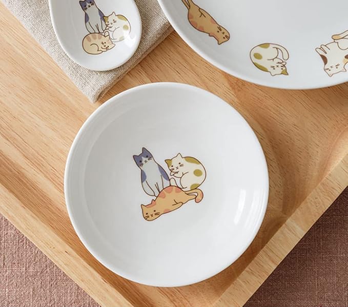 6pcs Ceramic Cat Appetizer Plates Sauce Dishes Dessert Dishes Seasoning Dishes