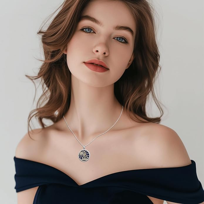 Alphm Egyptian Jewelry for Women 925 Sterling Silver Bastet Goddess/Eye of Horus Pendant Necklace Ancient Egyptian Jewelry Present