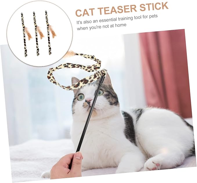 balacoo 6 Pcs Cat Teaser Cat Teething Toy Cat Stick Cat Teasing Cat Wand Cat Toys Interactive Cat Running Toy Cat Things Indoor Cat Toys Lightweight Kitten Toy Handheld Cloth