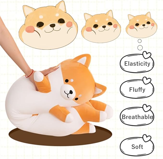 43.32'' Jumbo Dog Stuffed Animals Long Dog Plush Pillow Toy Sleeping Cute Cartoon Soft Long Body Pillow Gift for Kids Adults