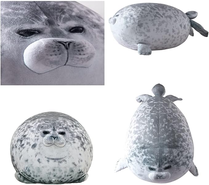 23.7 inch Large Seal Plush Pillow: Soft Stuffed Animal Toy ,Chubby Blob Seal Plushie for Boys Girls, Cute Room Decor Ocean Animals Pillow for Bed Sofa, Kids Gifts for Birthday,Valentine,Christmas