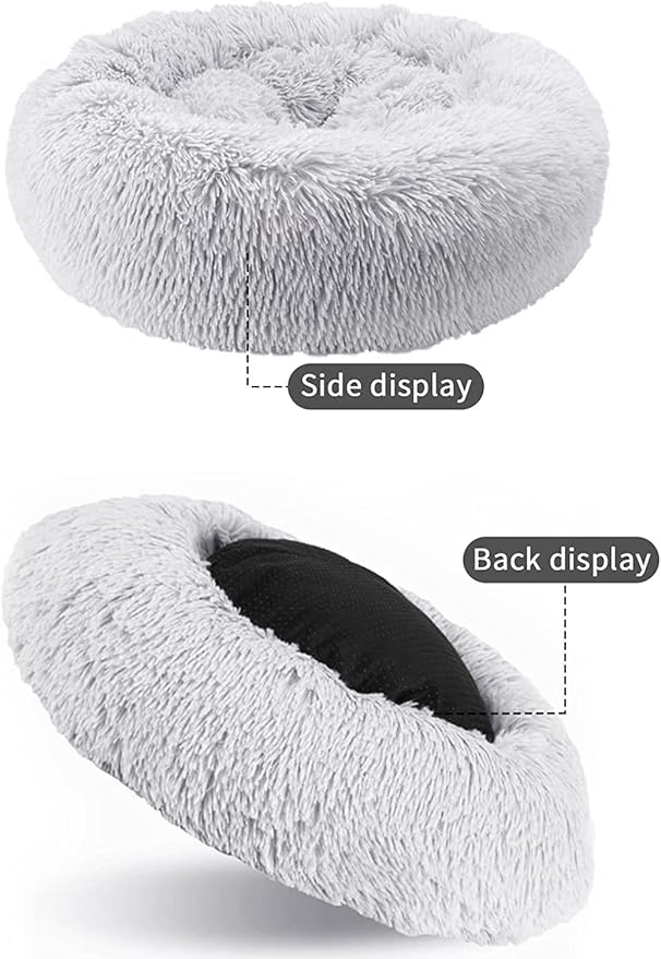 Nisrada Dog Bed for Medium Large Dogs, 36 inch Calming Dogs Bed, Washable-Round Cozy Soft Pet Bed for Puppy and Kitten with Slip-Resistant Bottom