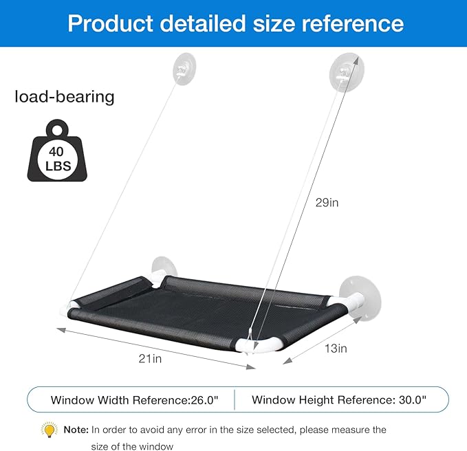 Cat Window Perch,Cat Window Hammock for Indoor Cats,Easy to Adjust Suction Cup Cat Bed for Window,Cat Shelf Cat Couch for Large Cats