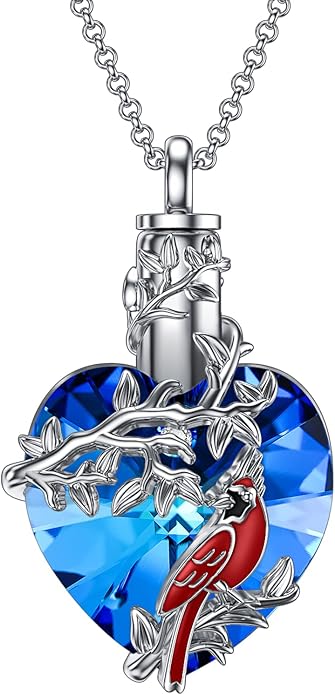 Animal Crystal Urn Necklace For Ashes Sterling Silver Butterfly Dragonfly Bee Phoenix Peacock Hummingbird Fox Angel Wing Pentagram Pentacle Cremation Necklace Heart Teardrop Urn Holder Necklaces For Women Memorial Jewelry