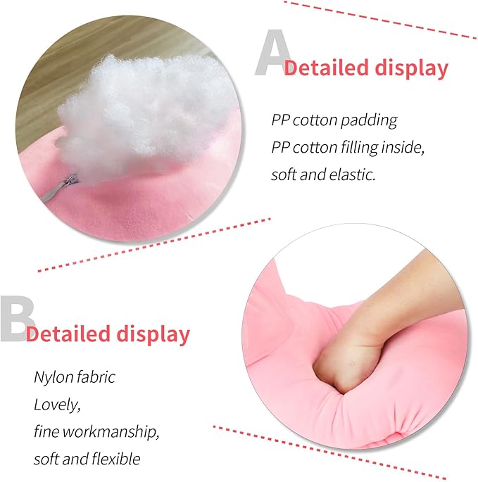 AFAN Long Cat Plush Cute Cat Body Pillows Kawaii Stuffed Animals Plushies Soft Cuddly Cotton Plush Toys Room Decor Gifts for Kids Girls Boys Adults (Pink, 50 Inch)