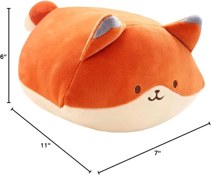 Anirollz Stuffed Animal Plush Toy – 10" Medium Plush Doll | Soft, Squishy, Cute, Comfort, Safe | Birthday Gift Pillow with Cute Character Fox Foxiroll