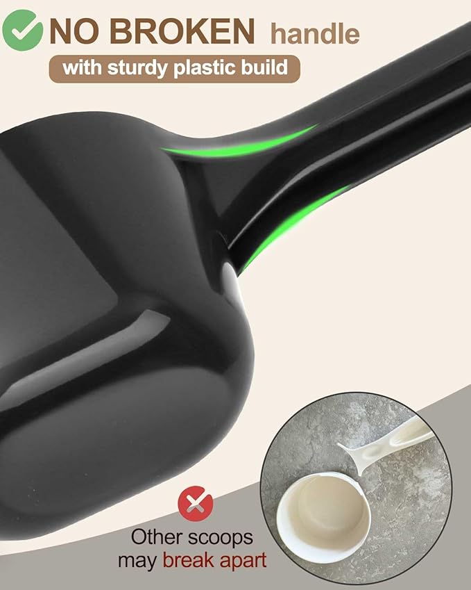 2 Pack Dog Food Scoop, 1 Cup Pet Food Scoop With Measuring Lines (Black and White)