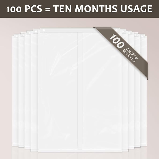 100 Pcs Cat Litter Liner Bags for PetSnowy Snow+ Cat Litter Box, Self-Sealing Waste Drawer Bags for Automatic Cat Litter Box