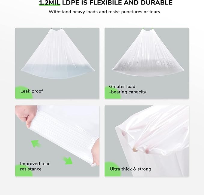 65 Count Litter Box Liner Bags for Auto Litter Box Robot 3 4, Drawstring Self Cleaning Litter Drawer Liners Replacement, Durable Cat Waste Bags, Unscented