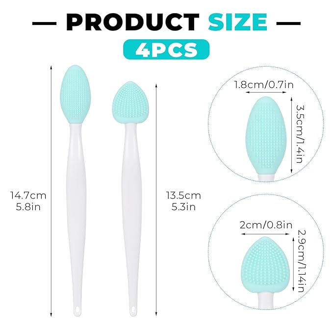 4Pcs Cat Acne Chin Treatment, Black Seed Brush Soft Silicone Cat Grooming Scraper Brush, for Cats Chin Acne & Blackhead Exfoliation, Double-sided Cat Brush