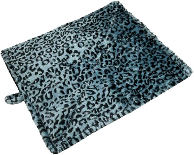 Prairie Horse Supply Quality Thermal Cat Mat and Free Cat Toy (Grey Leopard) (1 Mat) Cozy Self Heating Warming Kitty Kitten Puppy Small Dog Bed, Reversible Washable Pad, No Electricity