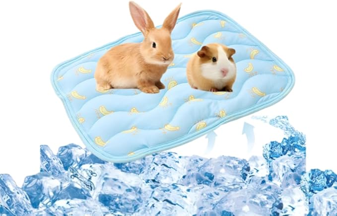 Pet Cooling Mat Cooling Fiber - Washable Non-Toxic Pet Indoor Outdoor Bed, Foldable Pee Pads for Dogs Settle Mat Cooling Dog Blanket Cat Cooling Pad (Blue, Medium)