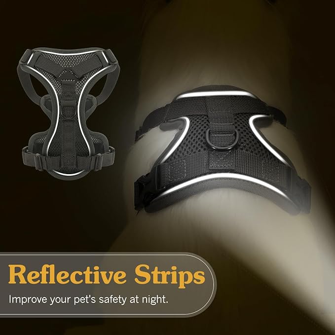 Cat Harness and Leash Set for Walking, Adjustable Kitten Vest Harness with Reflective Strip Breathable Mesh, Escape Proof Soft Pet Safety Vest for Cats, Kittens, Puppies, XL Grey