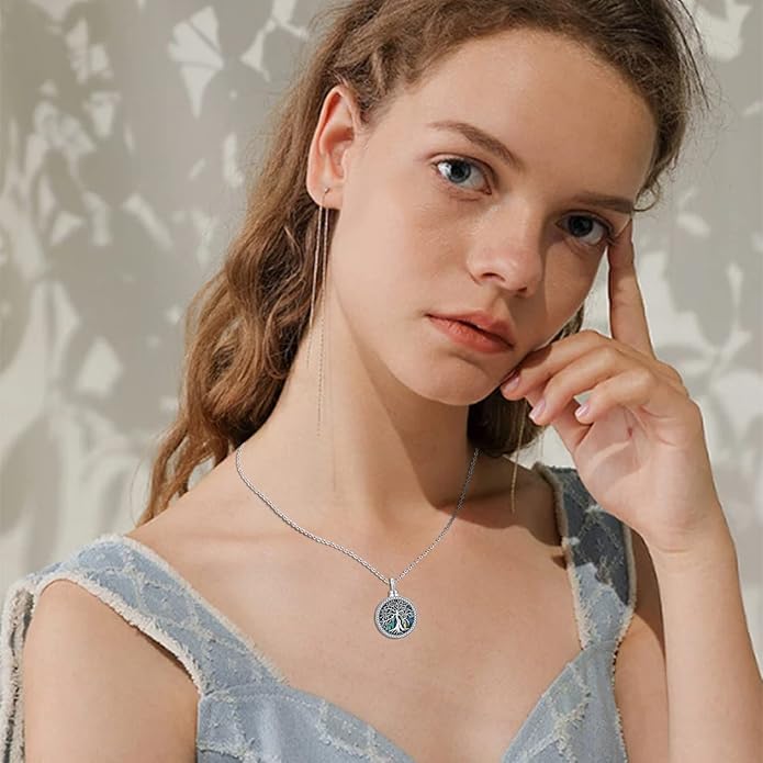 Aniu Cremation Jewelry for Ashes S925 Sterling Silver Urn Necklace Memorial Necklace for Human Ashes of Loved Ones Keepsake Pendant for Men Women