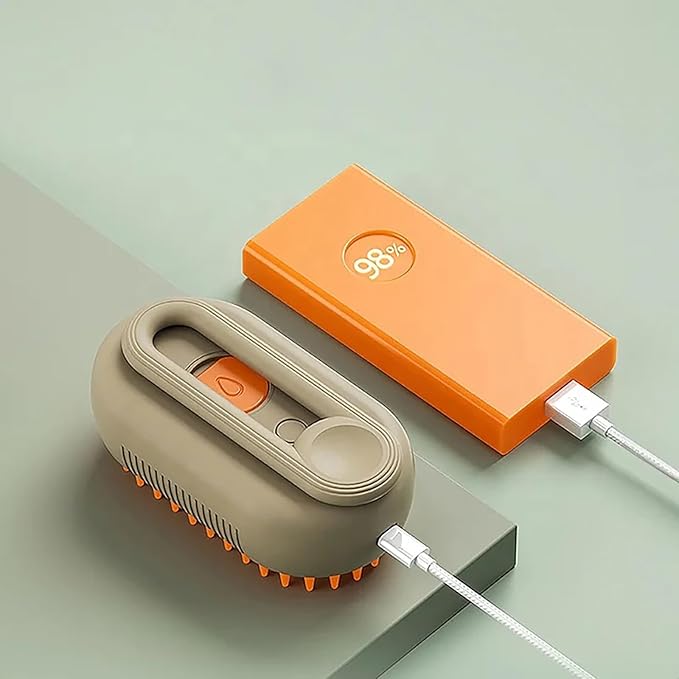 3 in 1 Cat Steam Brush for Shedding, Portable Anti-Static Grooming Comb for Cats & Dogs, Steam Misting Water Brush, Self-Cleaning Pet Hair Remover, Indoor Cat Spray Brushes for Cats & Dogs