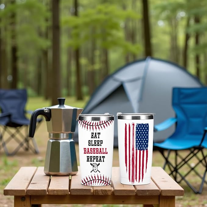 Baseball Accessories 20 oz Tumbler Insulated Tumblers, Christmas Birthday Gifts, Stainless Steel Tumbler Travel Cup, Coffee Cups for Cold Hot Drinks Baseball Lover Gifts for Women Men Mom