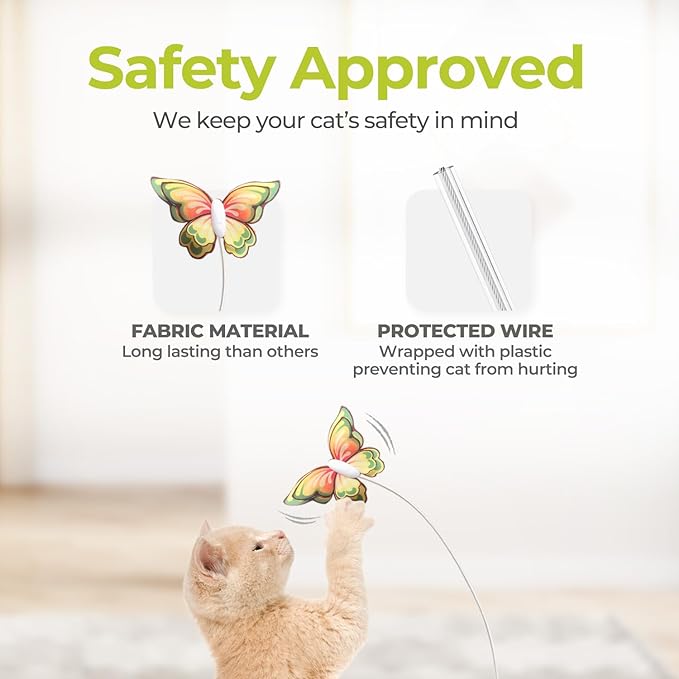 ALL FOR PAWS 3 in 1 Interactive Cat Butterfly Flutter Toy with Rolling Balls, Poping Feather Toy Automatic Kitten Spinner Toys Mental Stimulation for Indoor Cats, USB Rechargeable Kitty Toys