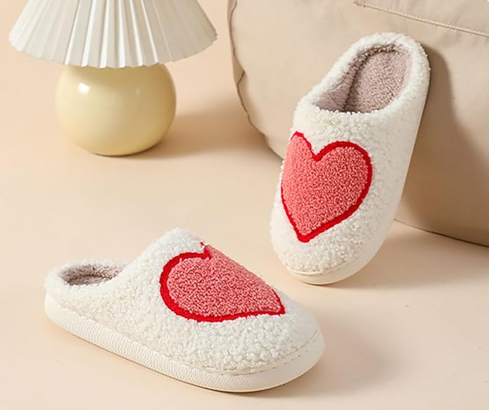 Animal Pattern Slippers - Hello Cat, Bear, Moose & Love Designs - Comfy Memory Foam Plush Cloud Slippers for Couples & Indoor Home