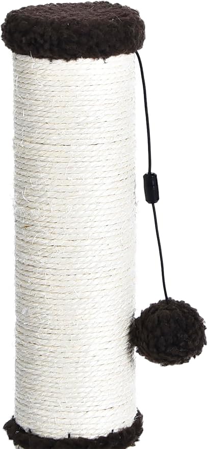 Cat Craft Scratching Post, Cat Scratch Post 20" Kitten Scratcher Sisal Scratch Posts with Hanging Balls, Chocolate