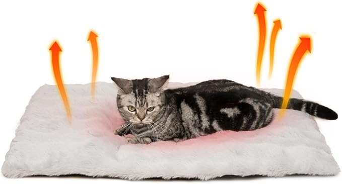 Self Warming Cat Mat Self Heating Cat Bed 30" x 20" Thermal Cat Mat Extra Warm Dog Bed Cat Beds for Indoor and Outdoor Cats Pet Heating Pad for Kittens Small Puppy Pets with Washable Removable Cover