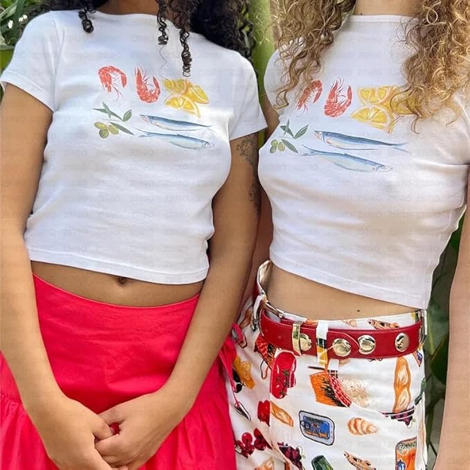 Baby Tees Women Graphic Tops Y2K Grunge Clothes