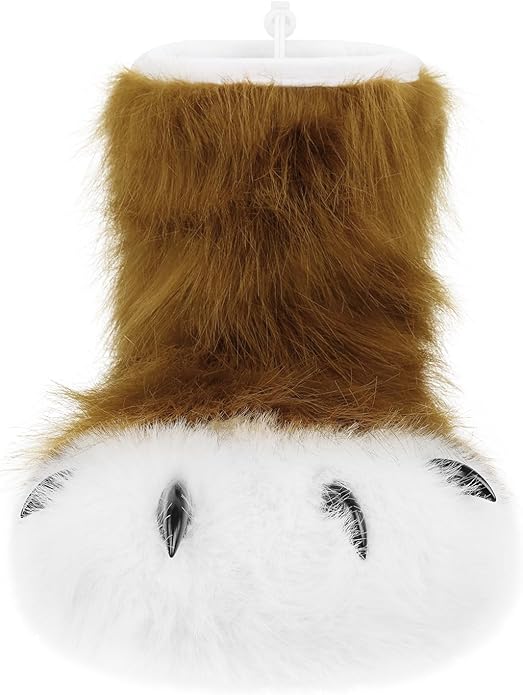 Animal Fuzzy Slippers Bear Cat Wolf Dog Fox Fursuit Feet Paw Claw Shoes Furry Boots Costume Accessories for Adult Kids