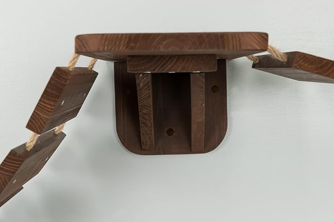 TRIXIE Wall Mount Cat Bridge, Three Platforms Linked by Bridge, Brown