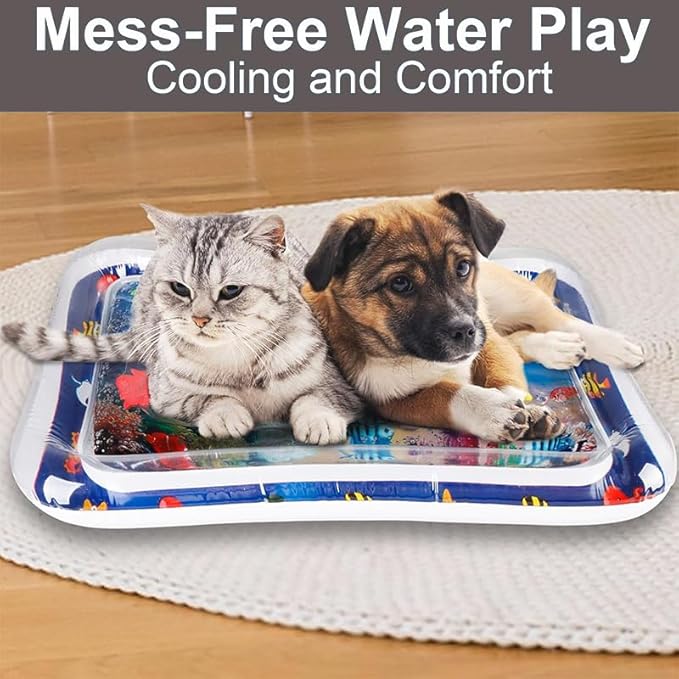 Water Sensory Playmat for Cats,Thickened Sensory Water Playmat for Cats,Cat Water Play Mat,Cat Toys for Bored Indoor Cats.-Dolphin Design