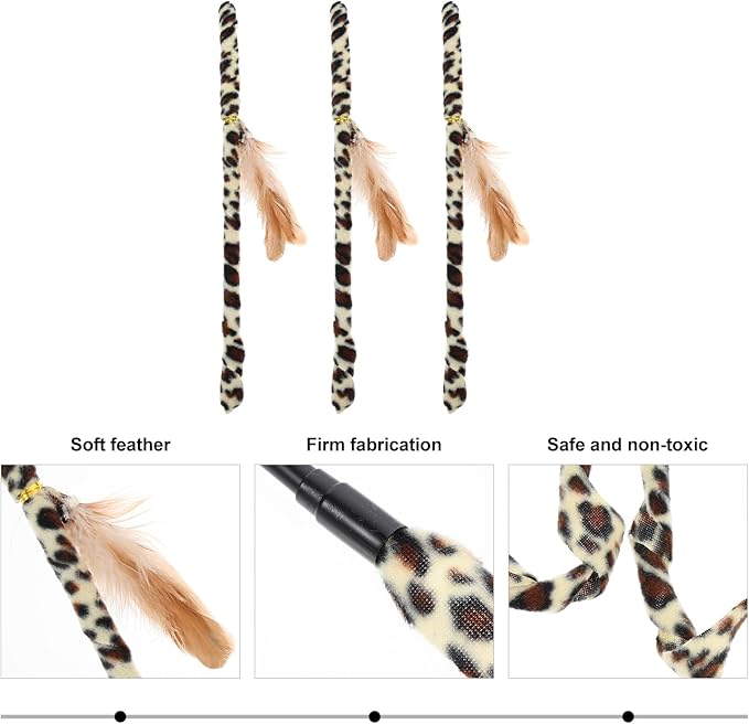 balacoo 15 Pcs Cat Teaser Wand : Portable Cat Teaser Toy Cat Chasing Toy Kitten Puzzle Kitten Wand Tease Stick Handheld for Indoor Cats, Engaging Play for Bored Cats